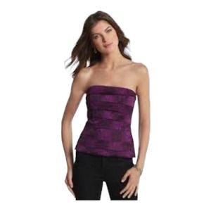 White House Black Market Amethyst Snake Print Corset Buster Top